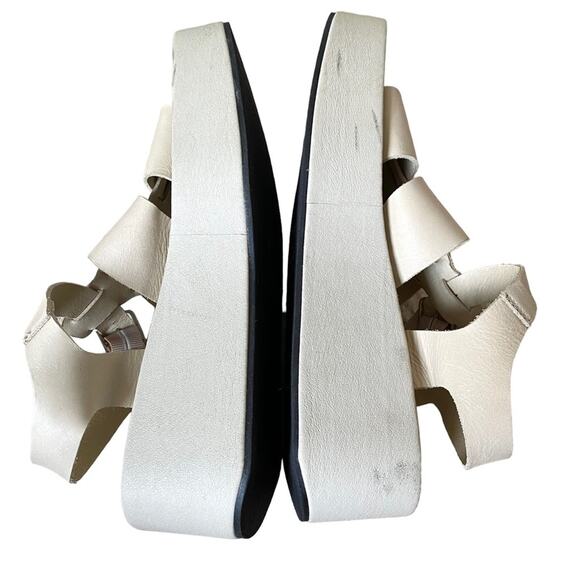 Free People Fisherman Platform Bone Leather Sandals size 39 size 9 - Picture 7 of 8